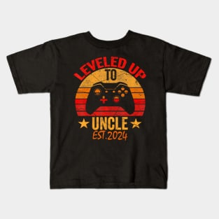 I Leveled Up To Uncle Est 2024, Video Gamer Pregnancy Kids T-Shirt